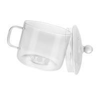 minkissy 1350ml High Borosilicate Glass Food Stew Pot with Handle Design Prevents Burns and Easy to Clean, Cooking Pot Suitable for Noodles and Braised Chicken in Everyday Life