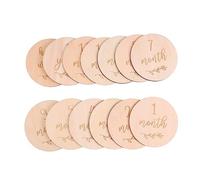 minkissy 13PCS Wood Monthly Milestone Cards Safe Photography Props for Memorable Moments Durable Convenient Month Marker Signs for Every Growing Stage