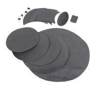 minkissy 14pcs Black Drum Mute Pads Set with Adjustable Size and Eco-friendly Material Including Sand Belt Pad for Drum and Cymbal Sound Control and Silent Practice
