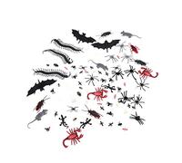 minkissy 150pcs Realistic Halloween Bugs and Prank Insects Scary Spiders Bats and for Party Favors Decorations and April Fool Day Fun