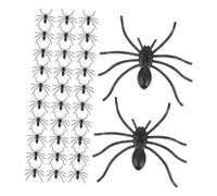 minkissy 150pcs Realistic Long Legged Chubby Spider Non Toxic Plastic Halloween Prank Props for Home Party Decorations and Scary Halloween Scares