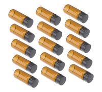 minkissy 15pcs Brown Sample Bottles Leakproof Laboratory Glass Containers for Essential Oils Perfumes and Liquids for Education Chemistry and Storage