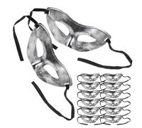 minkissy 15pcs Half Mask Masquerade Vintage Silver Plastic Lightweight Materials with Universal Fit Fine Workmanship for Halloween Cosplay Party Couples Women