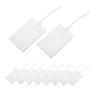 minkissy 15pcs Transparent Luggage Tag Pouches with Loop Straps Clear Plastic Id Card Holders for Travel Business and Conference Use Multipurpose Name Badge and Work Id Protectors