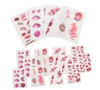 minkissy 16 Sheets Halloween Zombie Scar Stickers Fake Wounds Temporary Tattoo Body Scar Stickers for Cosplay Party Prank with Realistic Horror Effects