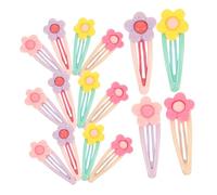 minkissy 16pcs Candy Color Flower Hair Clips for Lightweight Floral Barrettes with Cute Decorative Soft Clay Design Kawaii Styling Accessories for Teens Women