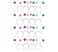 minkissy 16pcs Cute Cartoon Foam Headbands with Soft Pink Pom Pom Decorations Comfortable and Lightweight Hair Accessories for Daily Wear and Parties