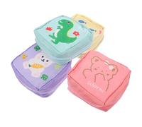 minkissy 16pcs Cute Cartoon Storage Bags for Girls Multi-Function Period Pouch Sanitary Pad Holder for School Office and Travel Practical Menstrual Bag Bear Dinosaur