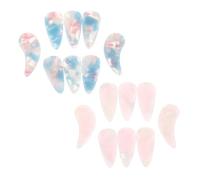 minkissy 16pcs Guzheng Nail Polish Thick Dual Sided Curved Finger Guard Resin Guzheng Picks for Performance Student Nails Replacement Finger Picks