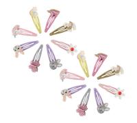 minkissy 16pcs Unicorn Butterfly Hair Clips Set Flower Multicolor Designs - Metal Snap Barrettes for Birthday Easter Party Hair Accessories