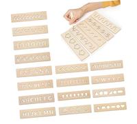 minkissy 16Pcs Wooden Tracing Board Educational for Early Learning Teaching Aid with Alphabet Numbers and Geometric Shapes Cognitive Puzzle for Boys