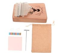 minkissy 17-key Thumb Piano Portable Adult Musical Instrument with Tuning Hammer Teaching Books Easy to Play Crisp Tone for Beginners Stage Performance