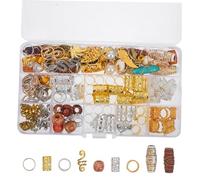minkissy 184Pcs Vintage Dreadlock Beads Hair Jewelry Set Crystal Hair Accessories for Braids Dreadlock Decorations for Women