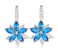 minkissy 1Pair Fashionable Simple Ear Pendant Earrings with Premium Zircon for Parties and Daily Wear Elegant Floral Design for Women Valentine Day Birthdays