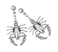 minkissy 1Pair Gothic Scorpion Earrings for Women Rhinestone Embellished Unique Jewelry for Halloween Prom Daily Wear Stylish for Friends Family