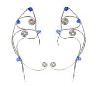 minkissy 1Pair Vintage Fairy Ear Clip Earrings Unique Fashion Accessory for Women Handmade Curvy Ear Jewelry for Cosplay Dress Up Charming for Girlfriends