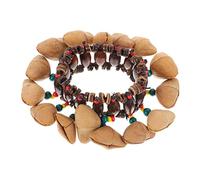 minkissy 1pc African Drum Handbell Nut Bangle Creative Percussion Instrument for Atmosphere Cultivate Music Skills Fine Workmanship