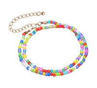 minkissy 1Pc Colorful Rice Bead Necklace for Women Individual Character Single Layer Jewelry Creative Eye Catching Design present for Ladies Durable and Stylish Accessory