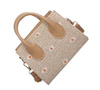minkissy 1Pc Daisy Woven Handbag Hand Woven Flower Straw Shoulder Bag for Women Lightweight and Durable Crossbody Tote for Shopping Outings Fashionable Design