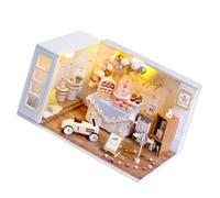 minkissy 1Pc DIY Miniature House Kit Handmade Assembly Model Creative for Valentines Day Birthday and Christmas Encourages Imagination and Fine Motor Skills