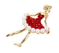 minkissy 1Pc Elegant Zinc Alloy Ballet Dancer Brooch with Rhinestones Creative Costume Decoration for Women Lightweight Jewelry Accessory for Fashion Lovers
