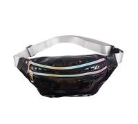 minkissy 1Pc Fashion PU Sequin Crossbody Bag for Women Stylish Zipper Waist Pack for Daily Use Travel and Outdoor Activities Black
