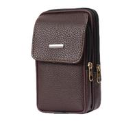 minkissy 1Pc Men Multi Functional Leather Waist Bag Durable Zipper Wallet for Outdoor Travel and Shopping Stylish Brown Phone Holder Pouch for Keys and Cash Storage