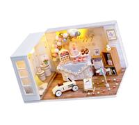 minkissy 1Pc Mini Wooden DIY House Kit Assemble Your Own Miniature Model for Family Fun Creative Play for Adults Promotes Imagination Emotional Connection