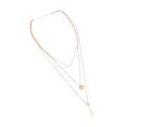 minkissy 1Pc Multi Layer Metal Bar Pendant Alloy Necklace for Women Shining Plate Design Golden Elegant Necklace for Parties and Everyday Wear Lightweight and Durable