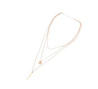 minkissy 1Pc Multi Layer Metal Bar Pendant Necklace for Women Elegant Shining Plate Jewelry for Ladies Stylish Fashion Accessory