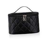 minkissy 1pc Portable Makeup Bag Handle Travel Cosmetic Storage Pouch Capacity Toiletry Organizer for Women Lightweight Design Black