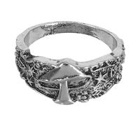 minkissy 1Pc Retro Silver Finger Ring for Men Stylish Mushroom Leaf Star Design for Daily Wear and Special Occasions Durable and Comfortable Decor