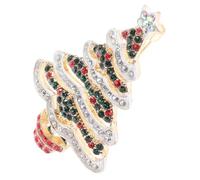 minkissy 1PC Rhinestone Christmas Tree Brooch Elegant Adornment for Women Festive Pin Badge for Coats and Bags Durable Alloy Decoration for Holiday Cheer