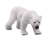 minkissy 1pc Solid Static Polar Bear Model Realistic Plastic Animal Figurine for Home Decoration Office Adornment Educational Miniature Christmas Decor