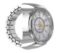minkissy 1Pc Stylish Mini Ring Watch for Women Men Fashionable Silver Finger Clock Easy Accessory with Numbers for Everyday Wear and Special Occasions