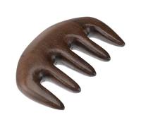 minkissy 1pc Thickened Sandalwood Five Tooth Massage Comb for Head Relaxation Natural Scraping Tool for Scalp and Skin Health Smooth Finish