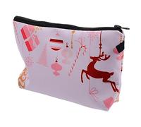 minkissy 1pc Travel Cosmetic Pouch Christmas Style Toiletry Storage Bag Portable Makeup Organizer Lightweight Zippered Pouch for Toiletries Cosmetics Accessories for Women Girls