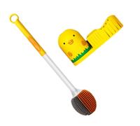 minkissy 1pc Wall Mounting Cleaning Brush Set Dual-sided Silicone Head No Dead Corner Design for Easy Bathroom Use Cartoon Style Wall-mounted Toilet Brush Lightweight and Ergonomic Handle