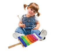 minkissy 1Pc Wooden Xylophone Percussion Musical for Note Colorful Aluminum Plate Early Education Instrument Safe Vibrant Sounds