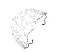 minkissy 1pc Woven Wedding Tiara Hair Band for Women Bridal Headpiece Accessory Show Headwear Decor Diamond Mesh Headpiece