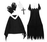 minkissy 1PC Zombie Nun Costume Halloween Uniform for Scary Party Durable and Lightweight Nun Clothing for Fancy Dress Events and Cosplay Adult