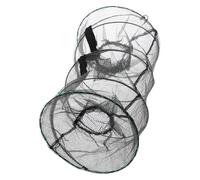 minkissy 1pcs Collapsible Portable Fishing Baskets Fish Catching Net Crawdad Trap round Black Fiber Material Fishing Trip