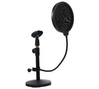 minkissy 1Set Adjustable Desktop Mic Stand with Mic Filter for Home Studio Professional Tabletop Microphone Bracket with Mic Clip for Various Microphones