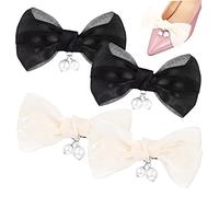 minkissy 1set Bow Shoe Clips with Faux Pearls Detachable High Heel Decorative Buckles for Weddings Parties and Daily Wear Stylish Accessories for Footwear 2pairs