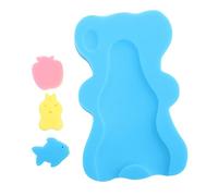 minkissy 1set Comfortable Bath Cushion Pad Soft Sponge Mat for Newborns Slip Design for Safe Bathing Experience Thick Blue for Bathtubs and Showers
