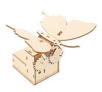 minkissy 1Set DIY Mechanical Bionic Butterfly Assemble Educational Wood Puzzle Craft for Pre Cut Wooden Model Fun Science Learning Activity for S Hands Projects