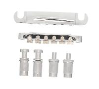 minkissy 1Set Durable Guitar Bridge with Saddle Studs for Electric Guitar Replacement Silver Easy Installation Height High Durability Lightweight Design