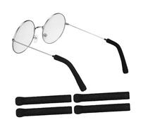 minkissy 1set Eyeglasses Temple Sleeves Slip Ear Cushions for and Enhanced Grip for Eyewear Protection Black Knitted Design Approx 2pairs