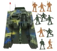minkissy 1Set Large Inertia Tank with Random Soldiers Model for Boys Safe Materials Imaginative Play Experience Random Color