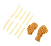 minkissy 1Set PVC Simulation Food Model Realistic Chicken Wings Legs with French Fries for Pretend Play Home Decoration Photography Props Teaching Tools